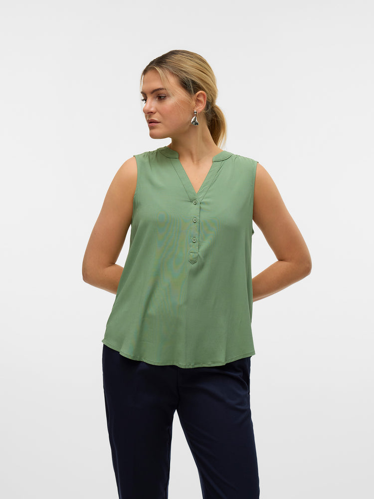 Γυναικεία μπλούζα ασύμμετρη VMBELLA SL V-NECK TOP WVN GA NOOS 10326002 | 10326002