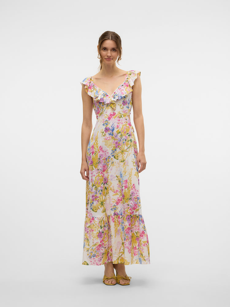 Γυναικείο φόρεμα φλοράλ VMDICTHE S/L ANKLE DETAIL DRESS WVN 10323628 | 10323628