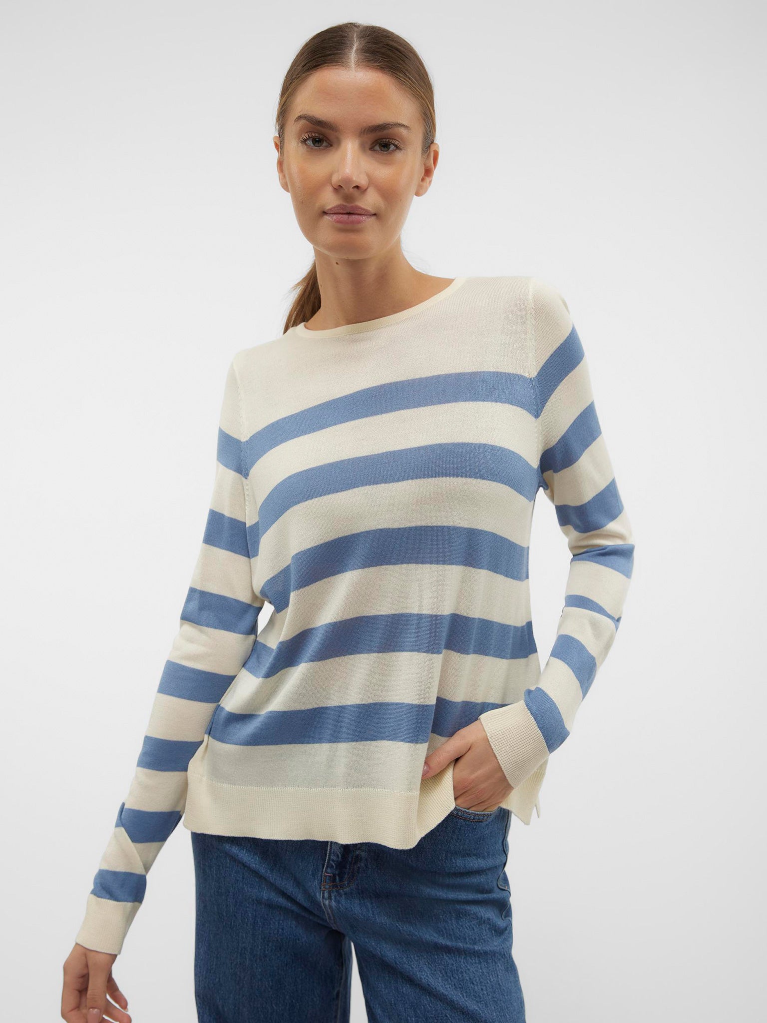 Γυναικεία μπλούζα πλεκτή VMNOVA LS O-NECK PULLOVER GA NOOS 10282354 | 10282354