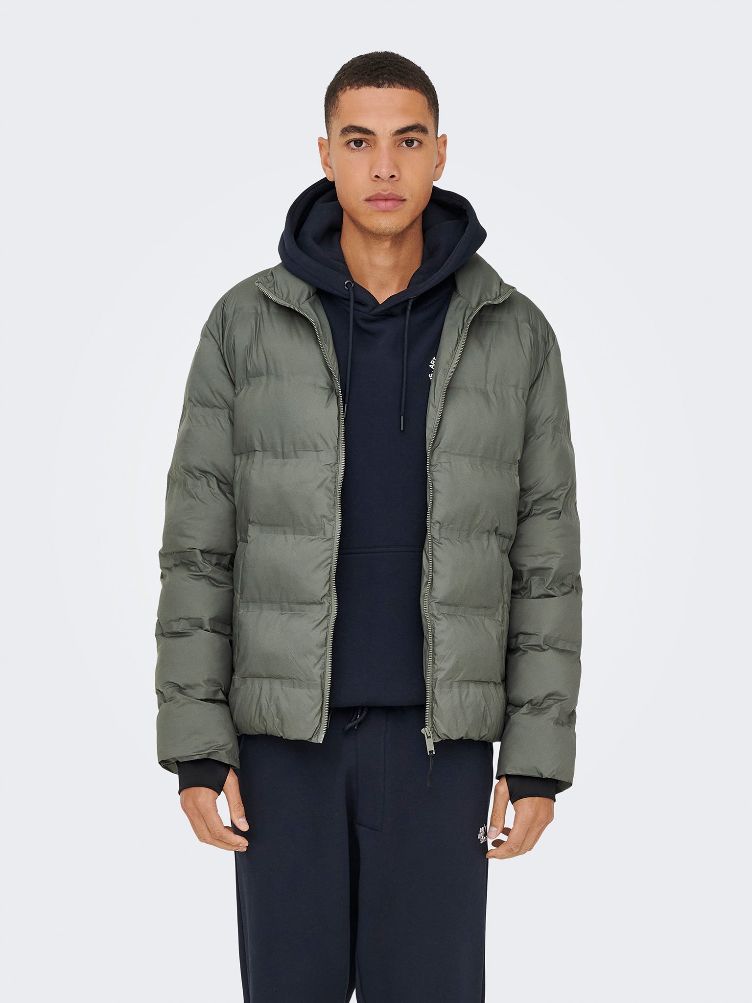 Ανδρικό μπουφάν puffer castor gray ONSUNION SEAMLESS LIFE PUFFER JACKET 22034834 | 22034834