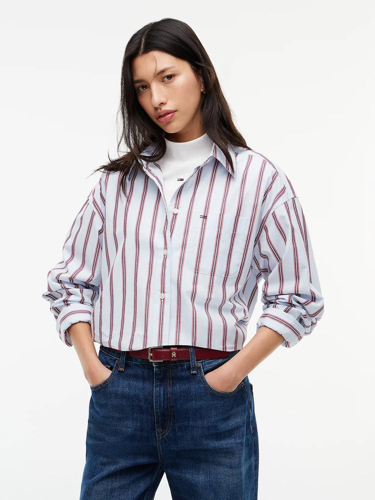 Γυναικείο πουκάμισο ριγέ Oversized Fit Yarn Dyed Poplin Shirt DW0DW233400BB | DW0DW233400BB