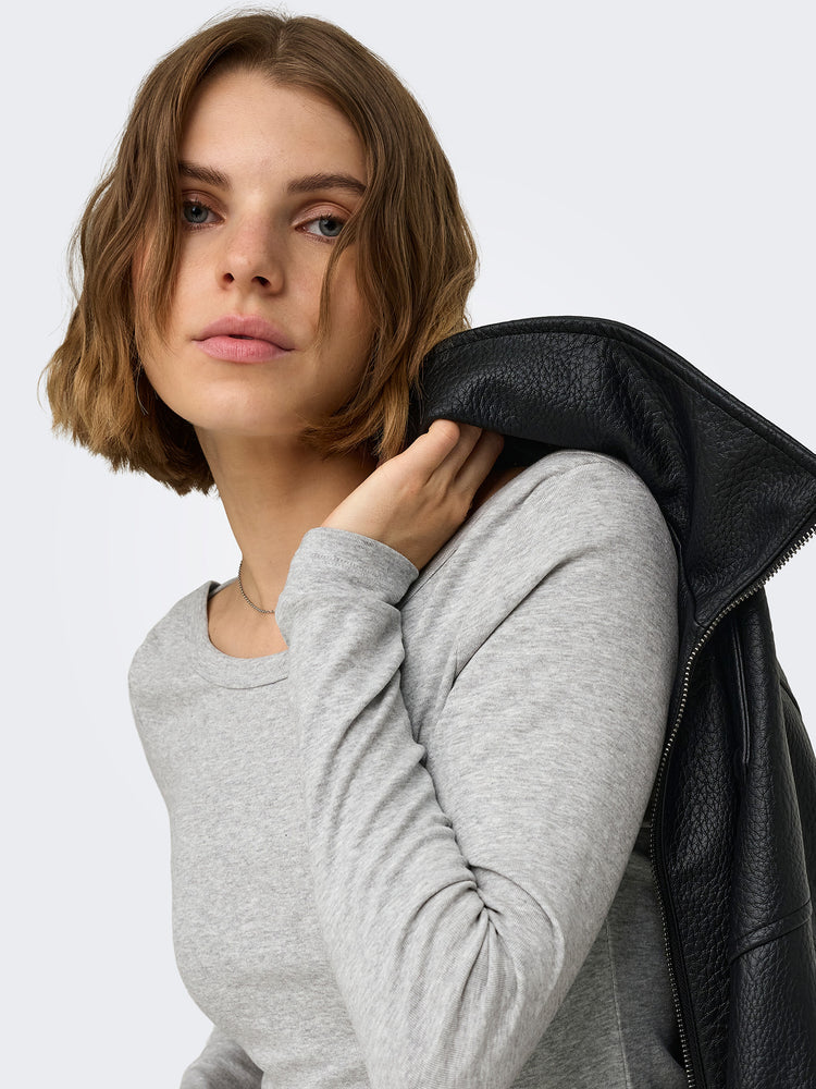 Γυναικεία μπλούζα μελανζέ ONLRILEY L/S BOATNECK TOP JRS 15386479 | 15386479