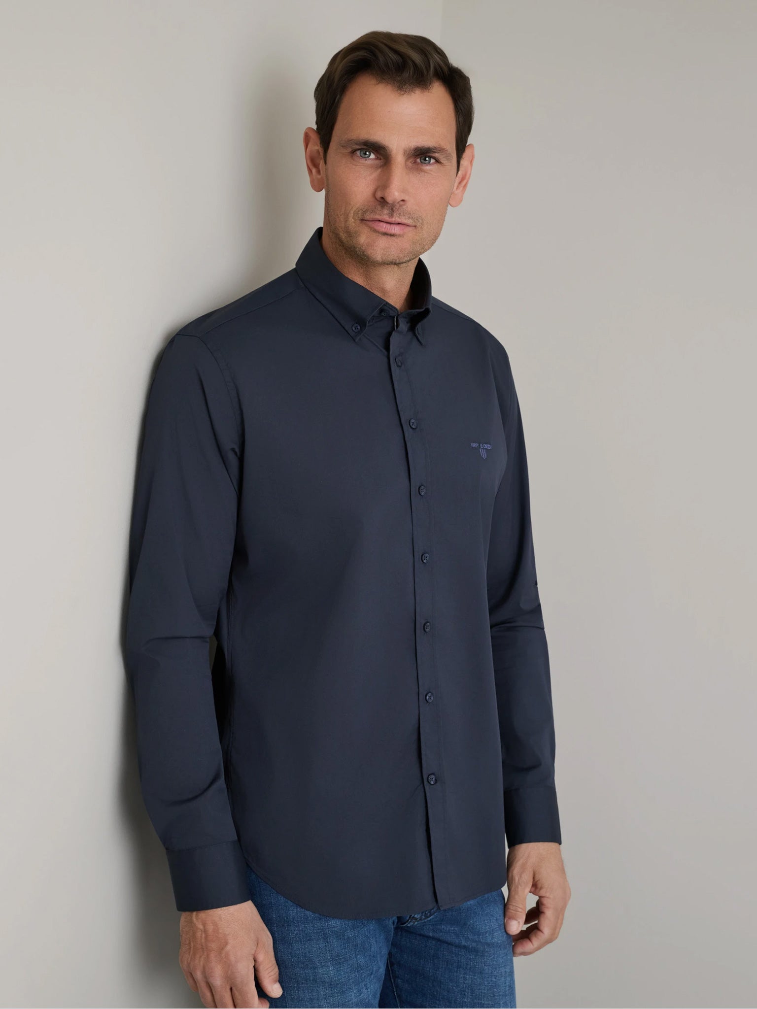 Ανδρικό πουκάμισο classic blue 24NG.SD61/1B.8 | 24NG.SD61/1B.8