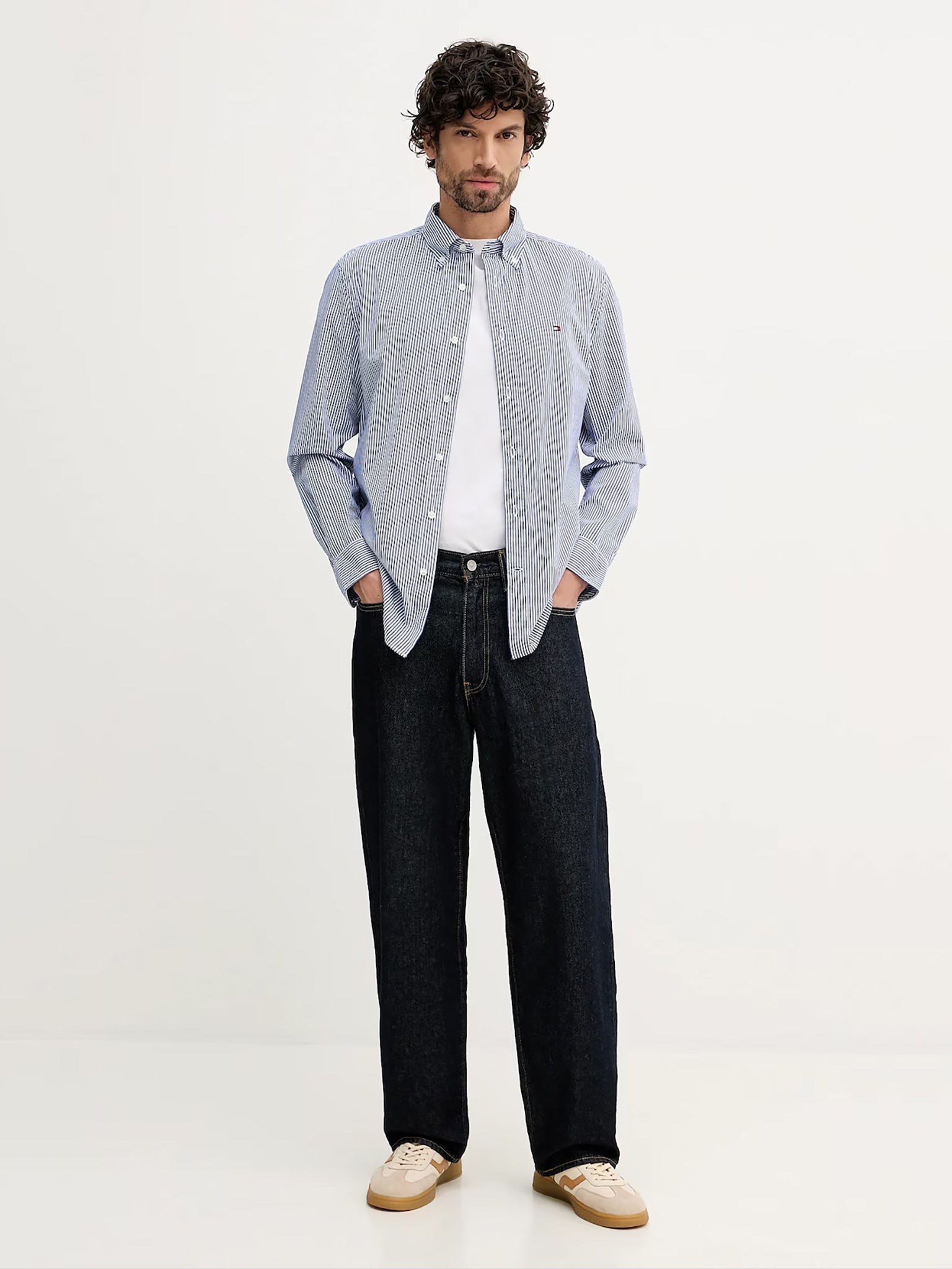 Ανδρικό πουκάμισο ριγέ CORE FLEX POP CLASSIC STP SHIRT MW0MW414030A4 | MW0MW414030A4