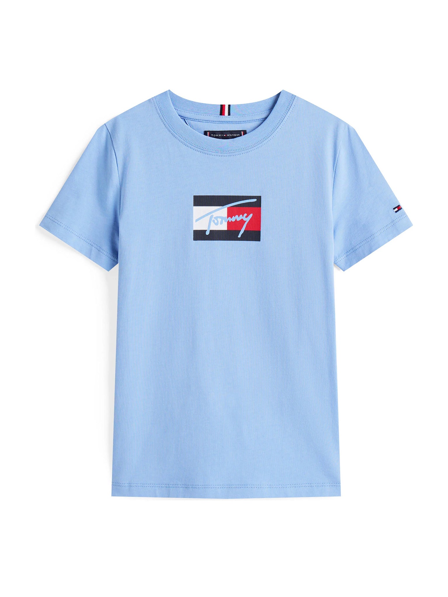 Παιδική μπλούζα μακό TOMMY SCRIPT FLAG PRINT TEE SS KB0KB09725C14 | KB0KB09725C14