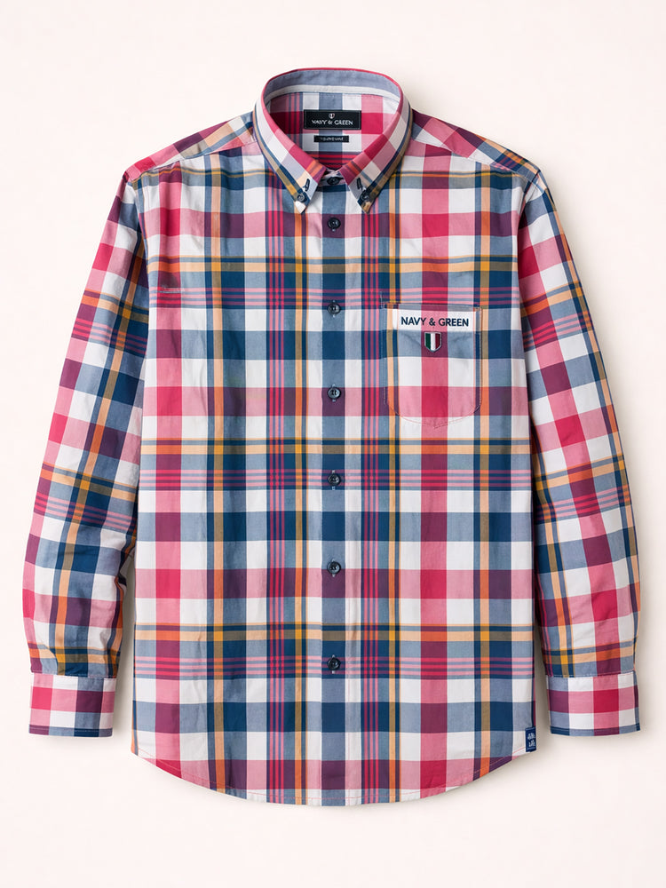 Ανδρικό πουκάμισο καρό 24NG.RA137/1YL | 24NG.RA137/1YL