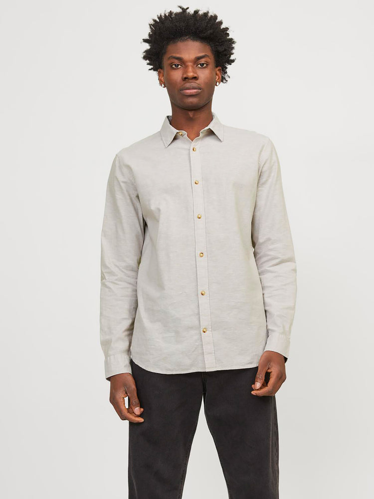 Ανδρικό πουκάμισο λινό JJESUMMER LINEN BLEND SHIRT LS SN 12248384 | 12248384