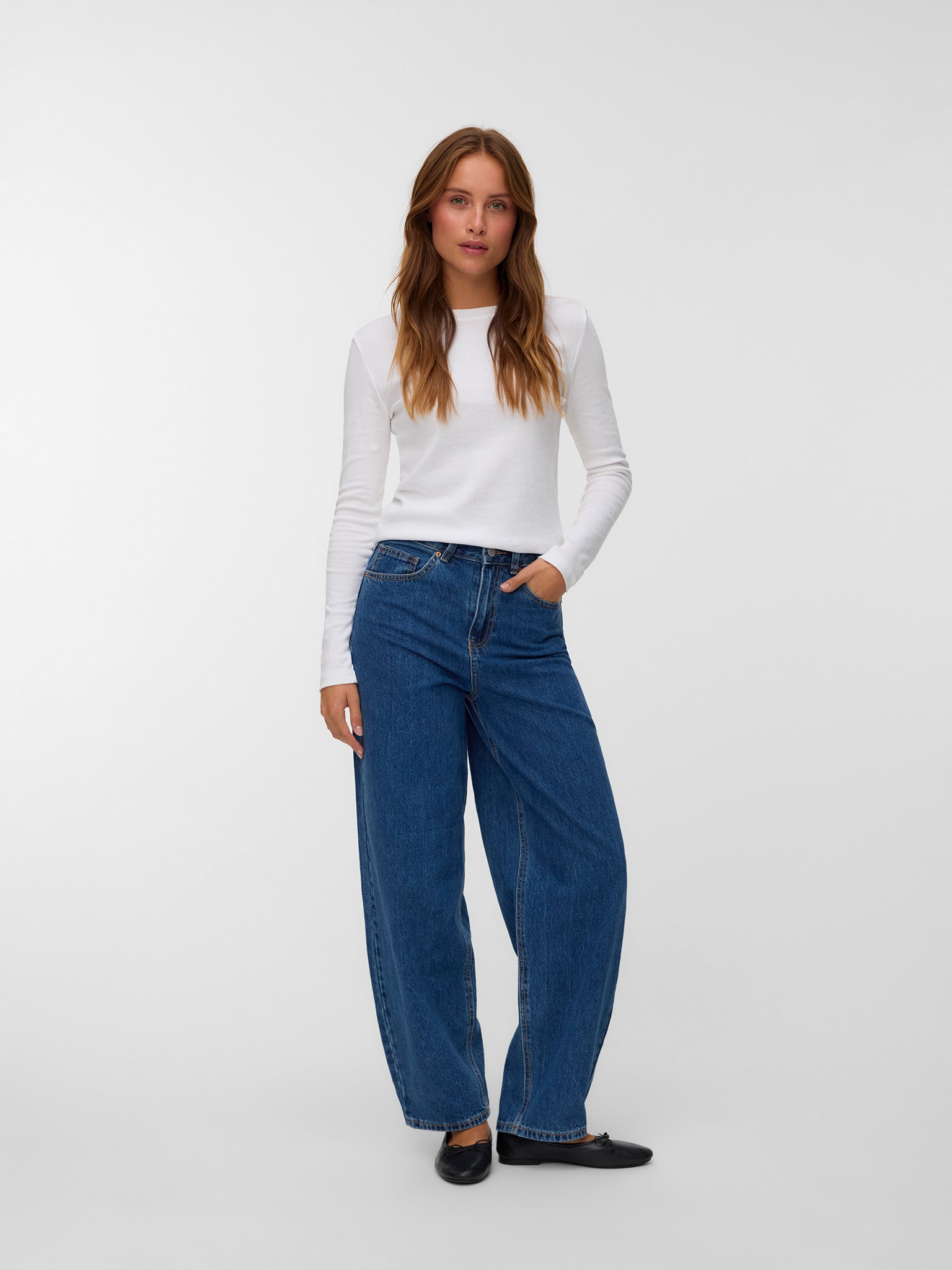 Γυναικείο παντελόνι τζιν VMBILLIE HR BARREL ANK JEANS LI3142 NOOS 10337318 | 10337318
