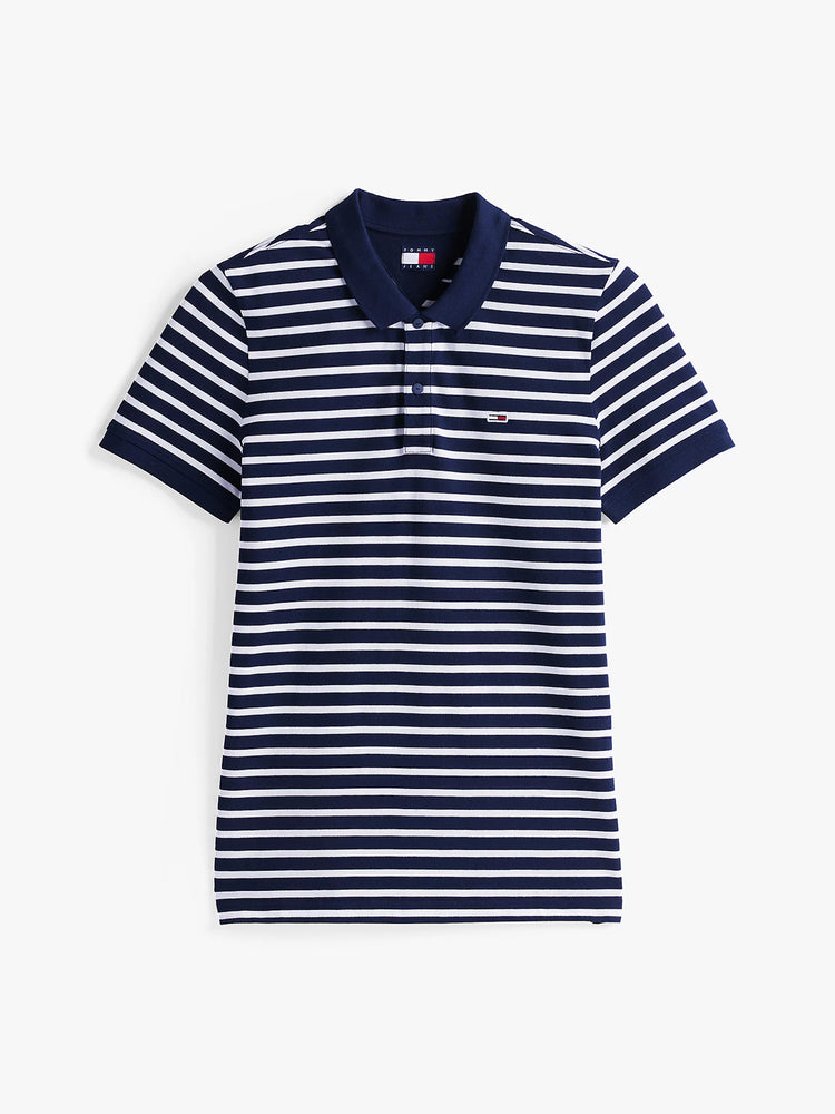 Ανδρικό polo ριγέ TJM SLIM PLACKET POLO DM0DM206760A6 | DM0DM206760A6