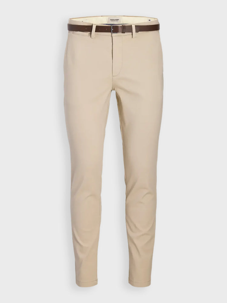 Ανδρικό παντελόνι με ζώνη JPSTMARCO ADAM BELTED CHINO 12288598 | 12288598