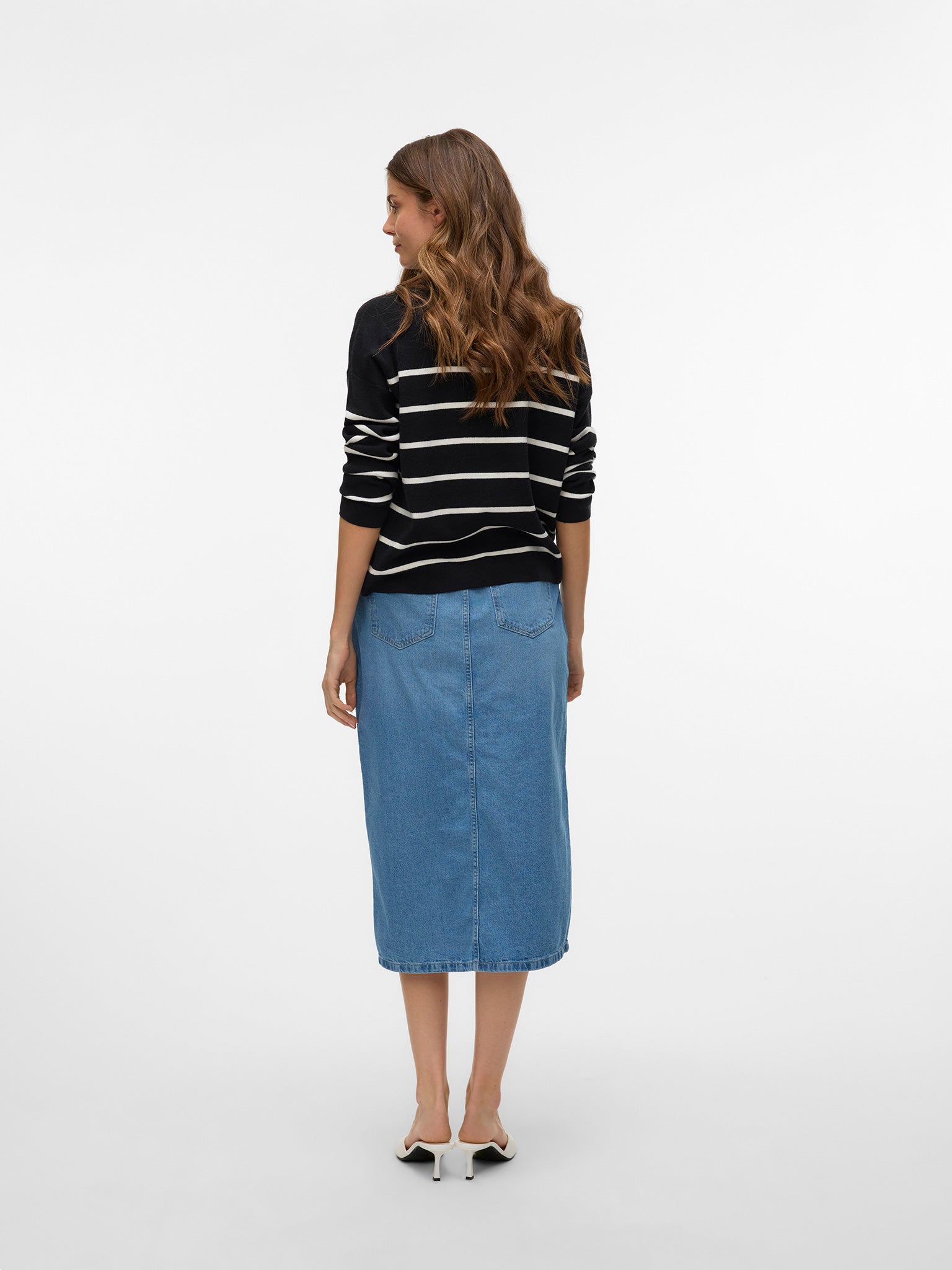 Γυναικεία φούστα τζιν light blue VMELFI HR MIDI SKIRT MIX 10335365 | 10335365
