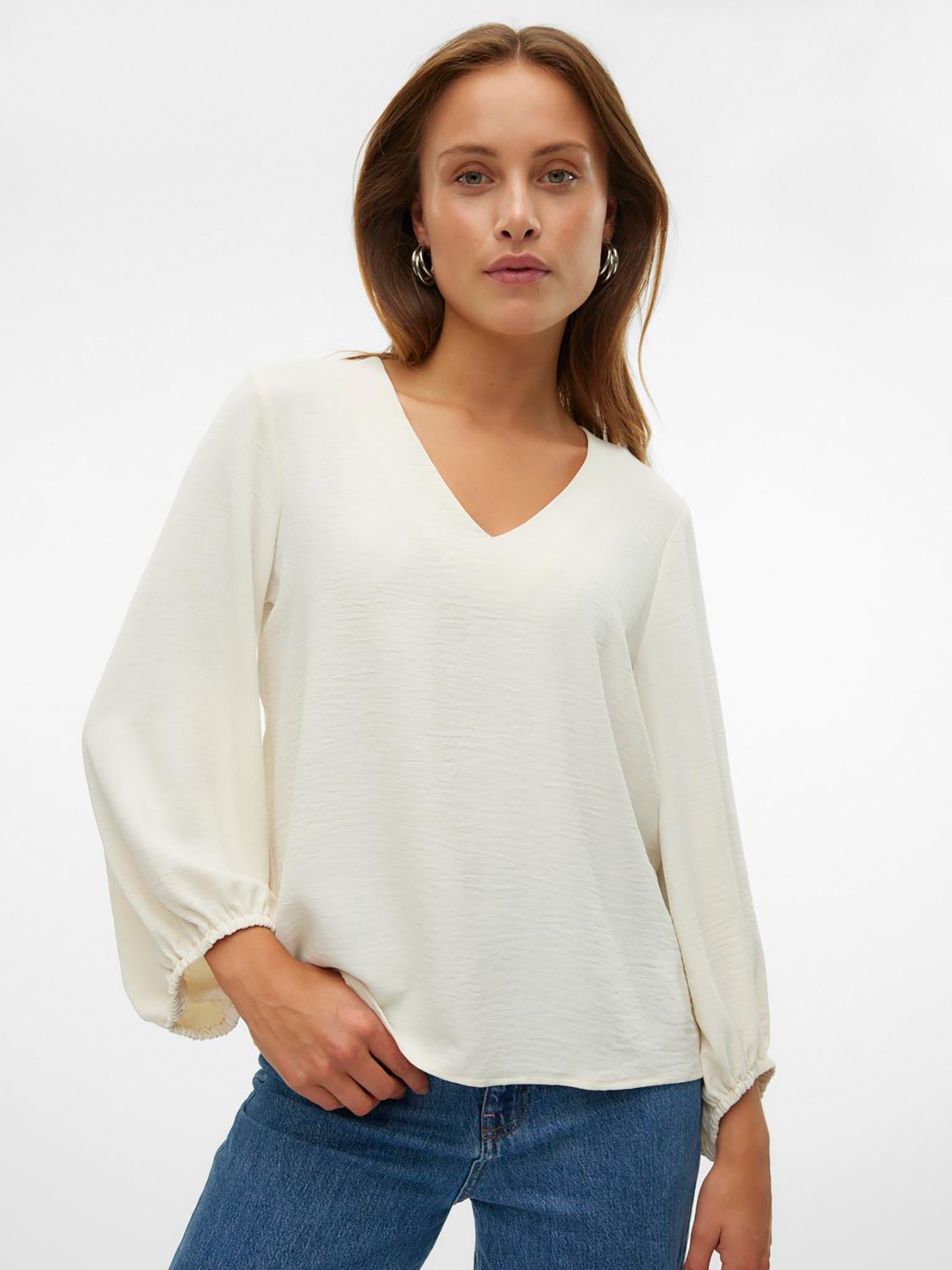 Γυναικεία μπλούζα VMOLIVIA L/S V-NECK TOP WVN BTQ GA 10315119 | 10315119