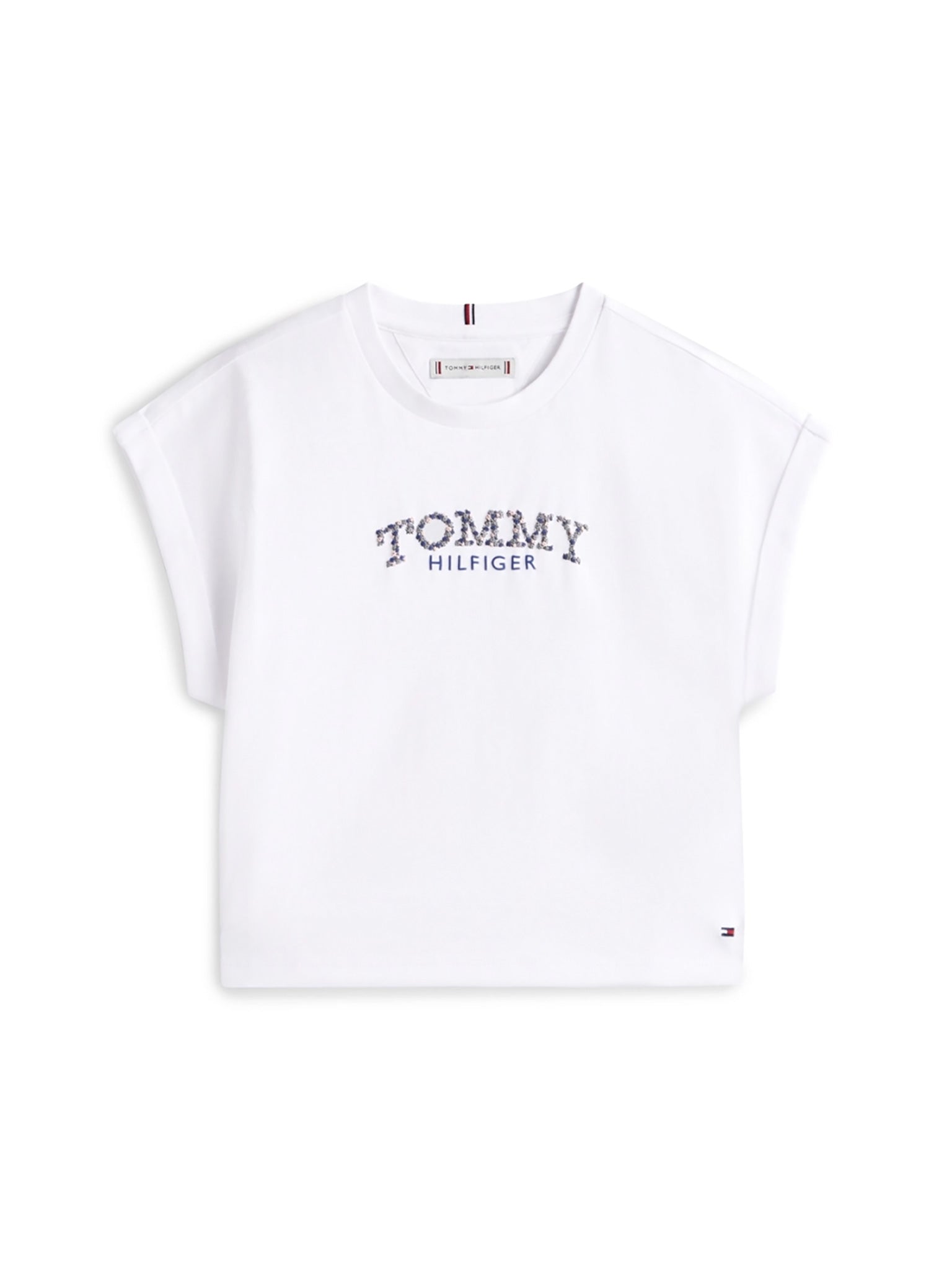 Παιδική μπλούζα μακό TOMMY PUFF FLOWER TEE SS KG0KG08975YBR | KG0KG08975YBR