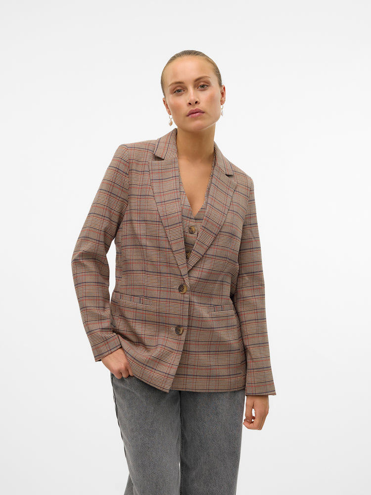 Γυναικείο blazer VMELLIE LS LOOSE CHECK BLAZER 10312851 | 10312851