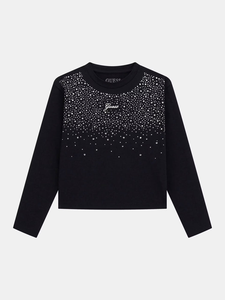 Εφηβική μπλούζα με στρας J5BI06J1314JBLK | J5BI06J1314JBLK