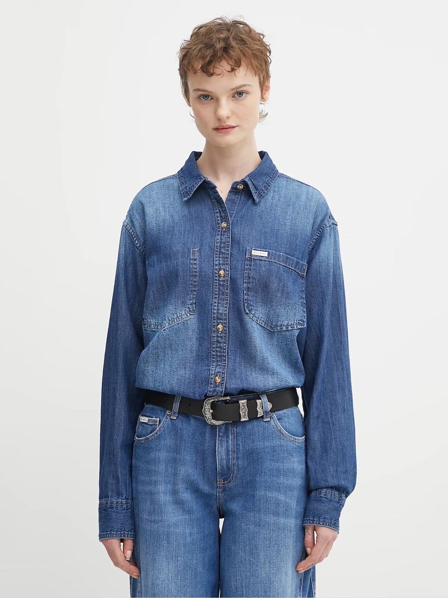 Γυναικείο πουκάμισο τζιν W5YH0DD5M8AGJWM | W5YH0DD5M8AGJWM