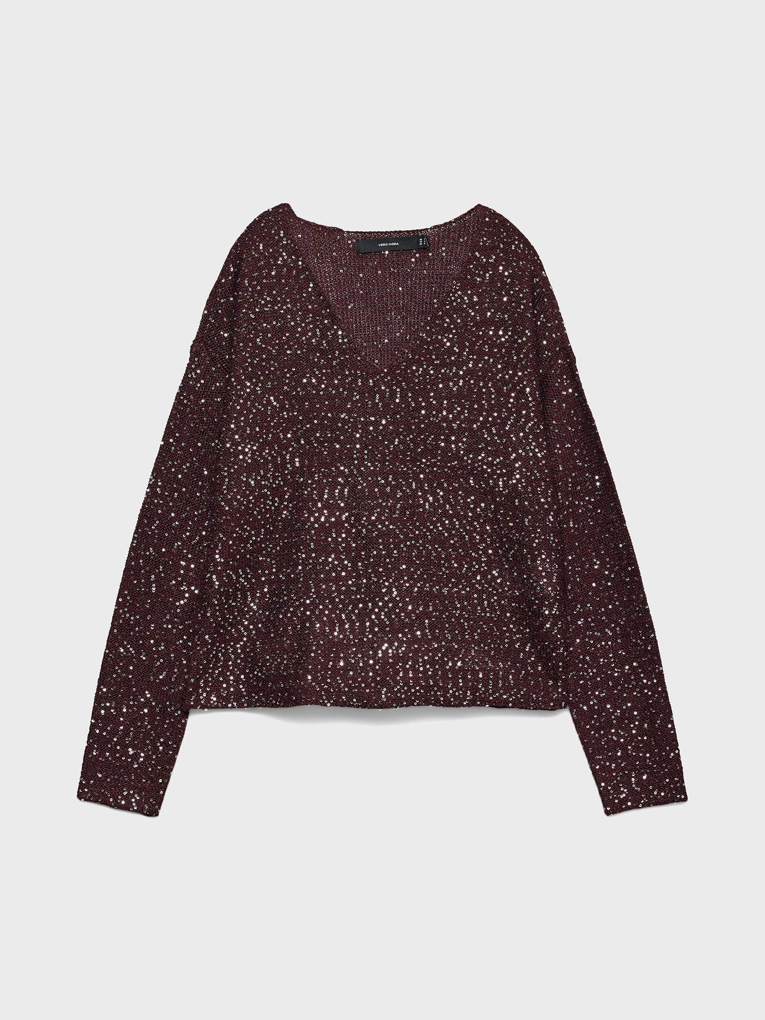 Γυναικεία μπλούζα παγιέτα VMLEILANI NEW LS V-NECK PULLOVER 10318223 | 10318223