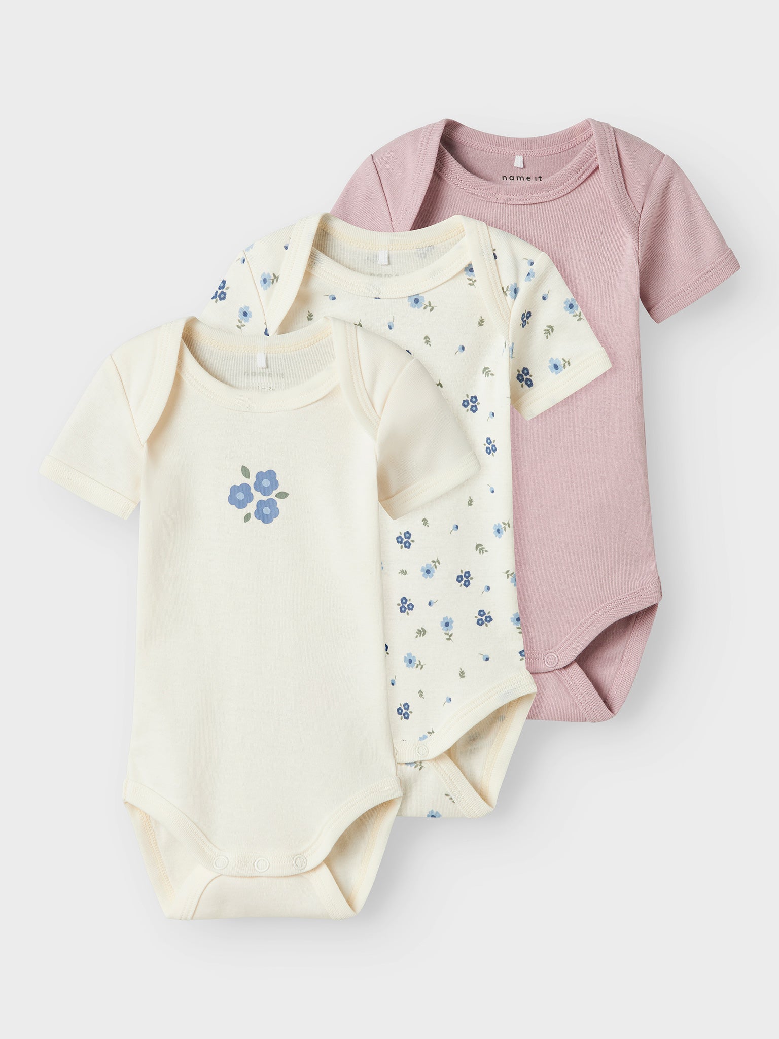 Βρεφικά κορμάκια σετ 3 τεμ NBFBODY 3P SS JET STREAM FLOWER NOOS 13242189 | 13242189