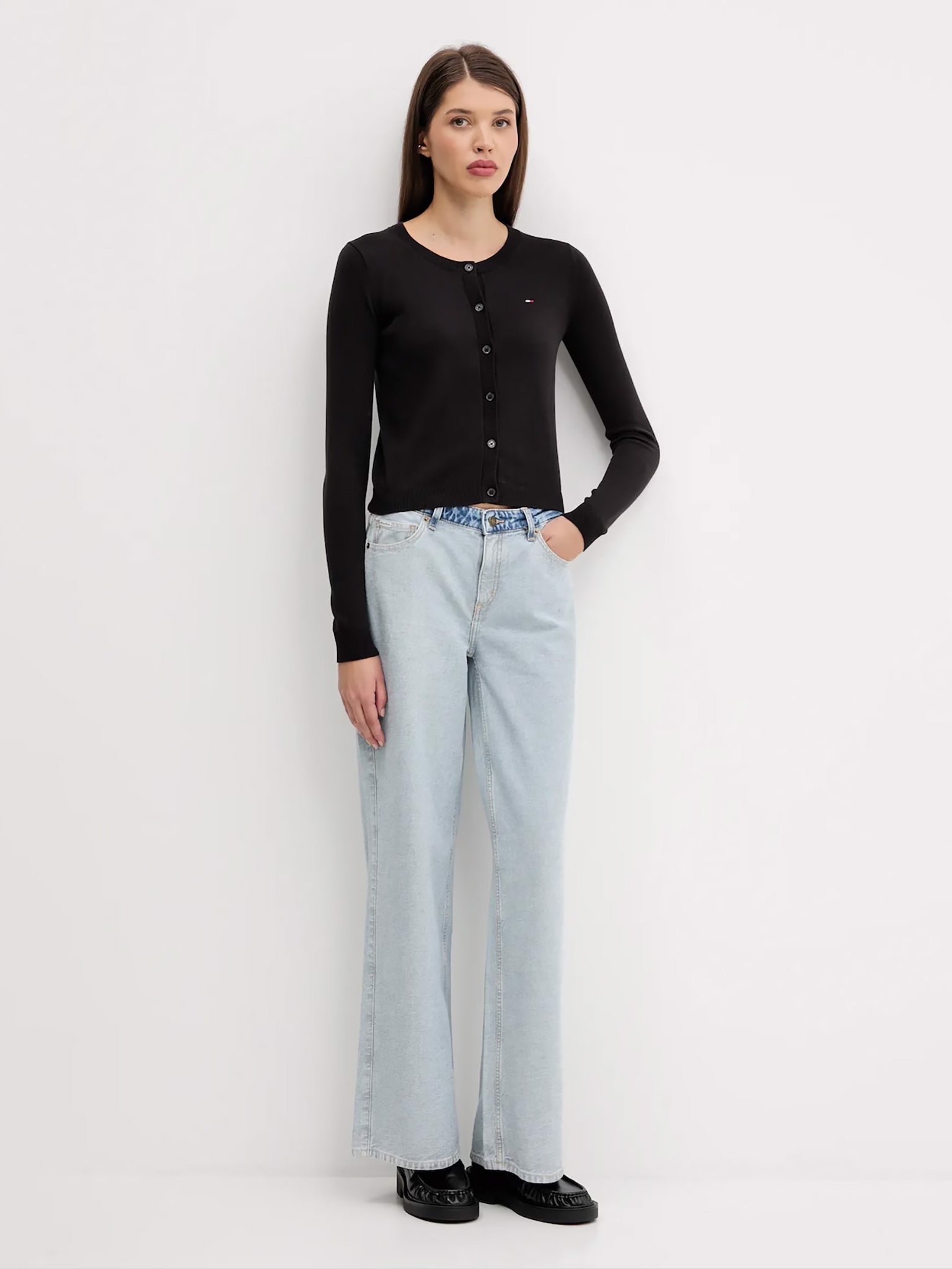 Γυναικεία ζακέτα ψιλή πλέξη TJW ESSENTIAL CREW NECK CARDIGAN DW0DW20976BDS | DW0DW20976BDS