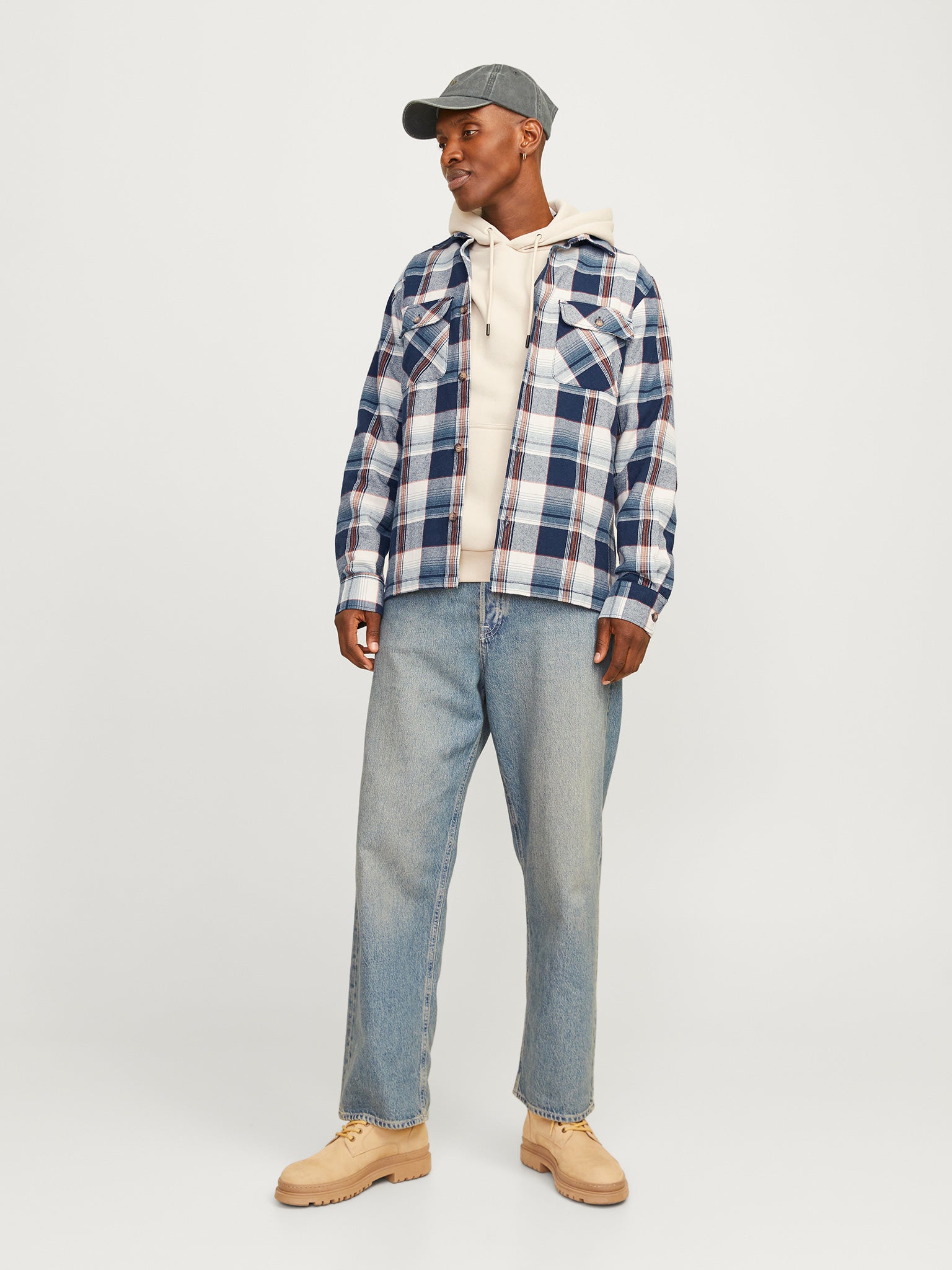 Ανδρικό πουκάμισο καρό JJDARREN FLANNEL OVERSHIRT LS 12261170 | 12261170