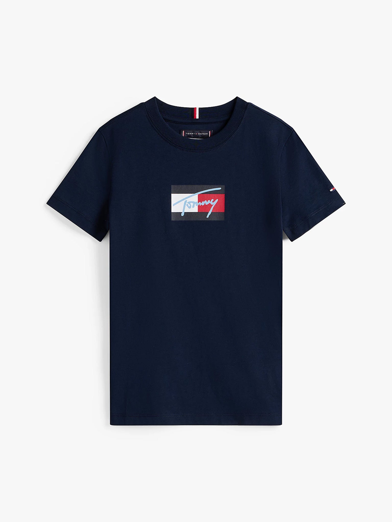Παιδική μπλούζα μακό TOMMY SCRIPT FLAG PRINT TEE SS KB0KB09725C1G | KB0KB09725C1G