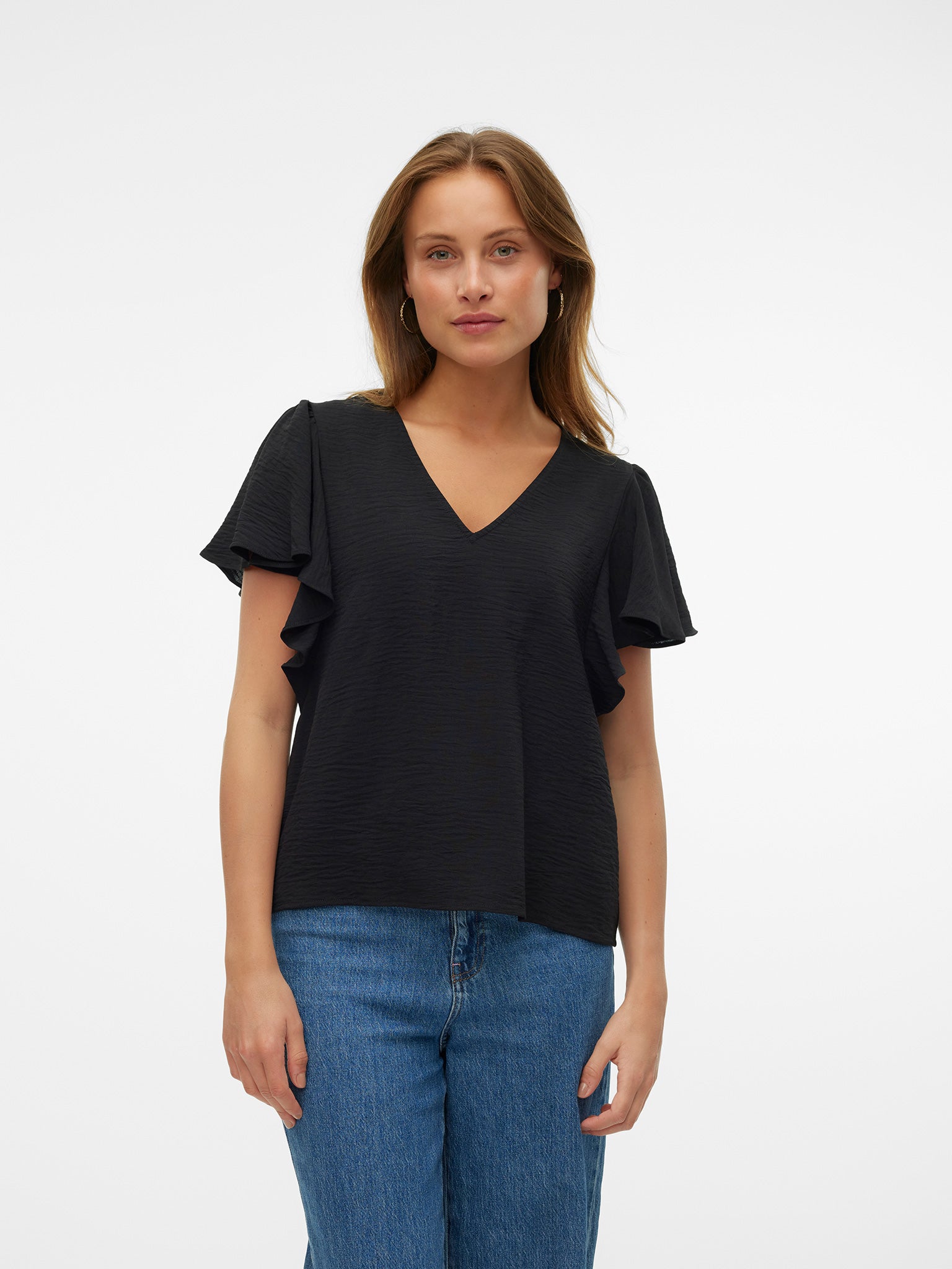 Γυναικεία μπλούζα VMALVA SS FRILL TOP WVN EXP 10327301 | 10327301