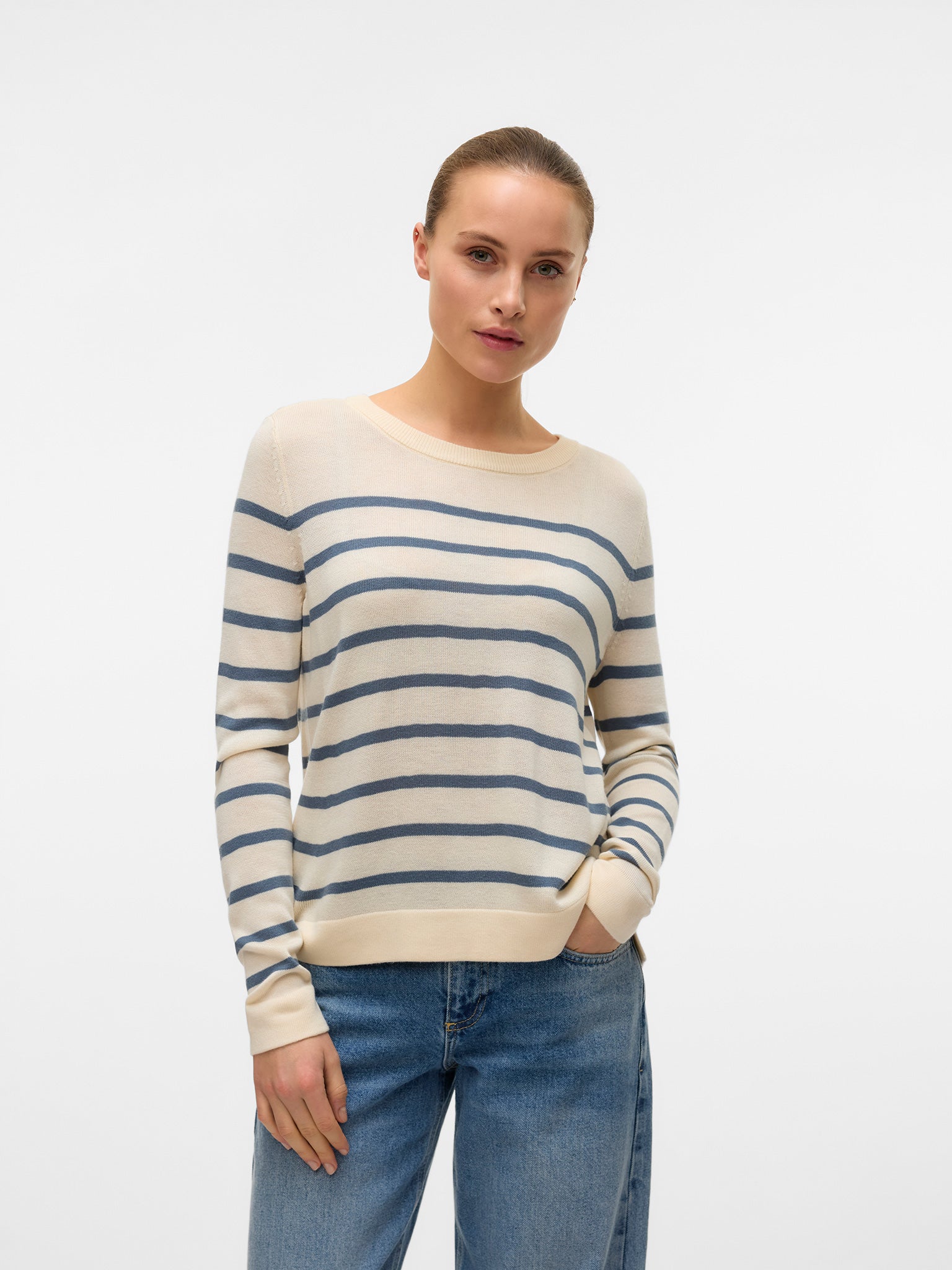 Γυναικεία μπλούζα πλεκτή VMNOVA LS O-NECK PULLOVER GA NOOS 10282354 | 10282354