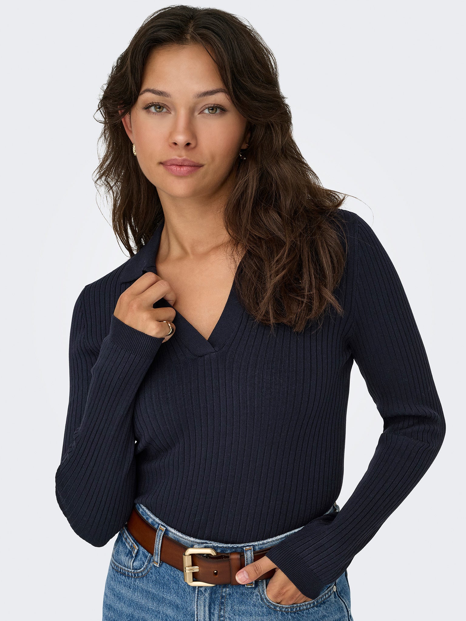 Γυναικεία μπλούζα πλεκτή ONLKAYA LS POLO KNT NOOS 15344841 | 15344841