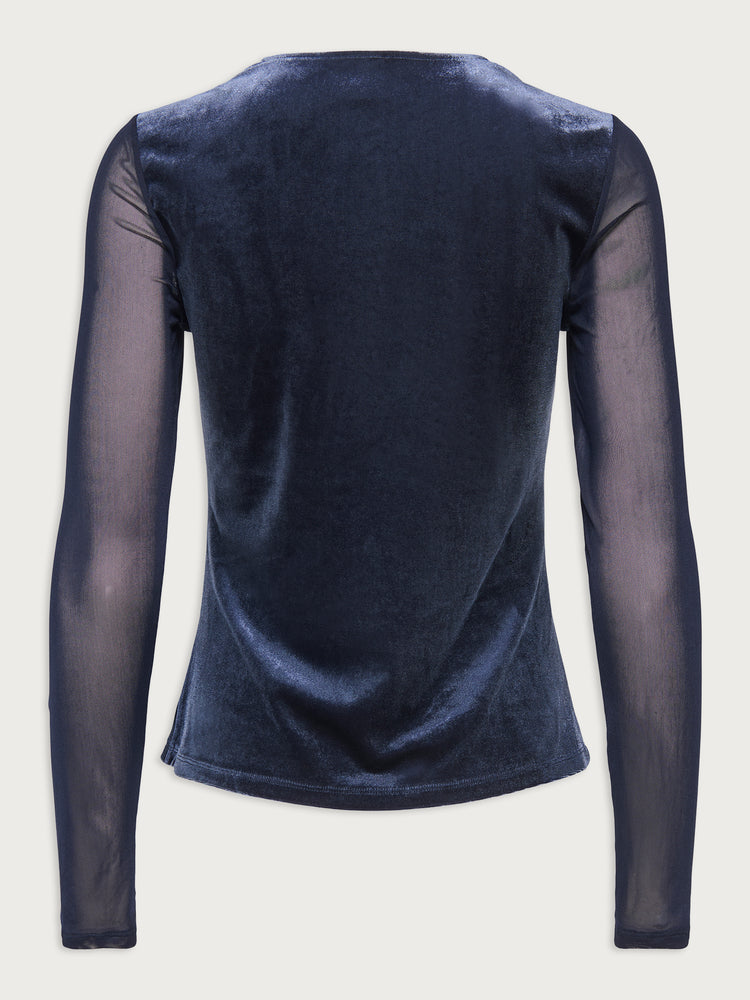 Γυναικεία μπλούζα βελουτέ ONLSMOOTH L/S MESH MIX TOP BOX JRS 15360668 | 15360668
