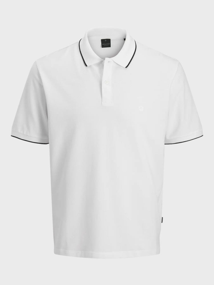Ανδρικό polo με ρίγα στο γιακά JPRBLAWESTON SS POLO 12297755 | 12297755