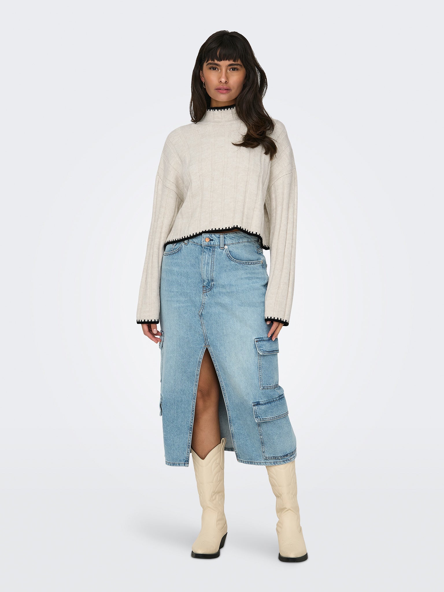 Γυναικεία μπλούζα πλεκτή ONLCHICK STITCH LS HIGHNECK KNT NOOS 15329963 | 15329963