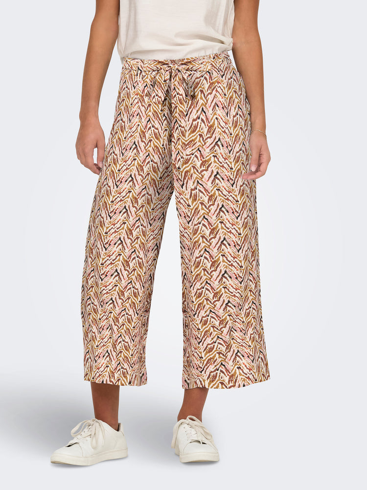 Γυναικεία ζιπ-κιλότ ONLNOVA LIFE VIS CROP PALAZZO PANT WVN 15222225 | 15222225