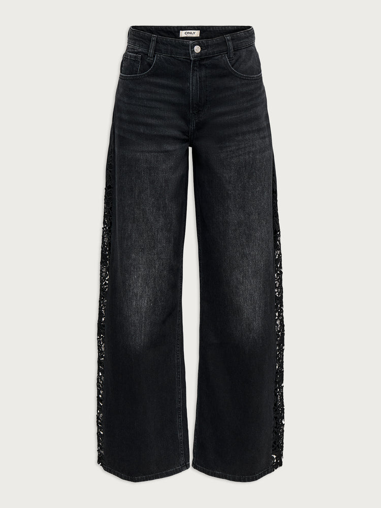 Γυναικείο παντελόνι τζιν ONLALANIS HW WIDE LACE DNM MAS 15384847 | 15384847