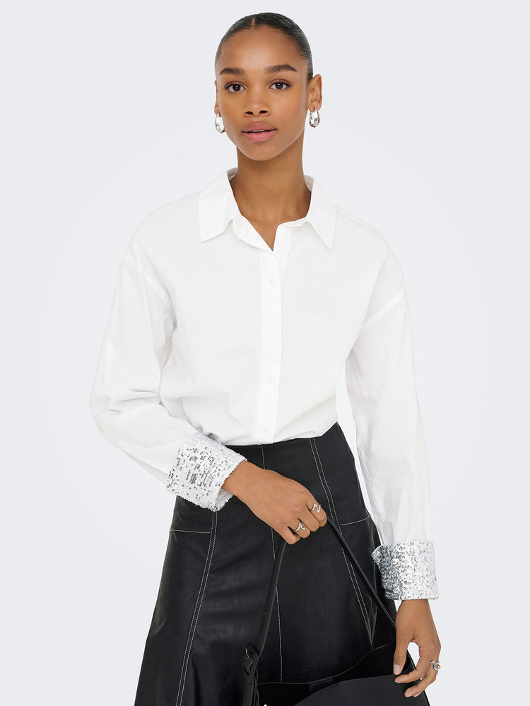 Γυναικείο πουκάμισο με παγιέτα ONLPANAMA LS SEQUINES MIX SHIRT WVN 15355828 | 15355828