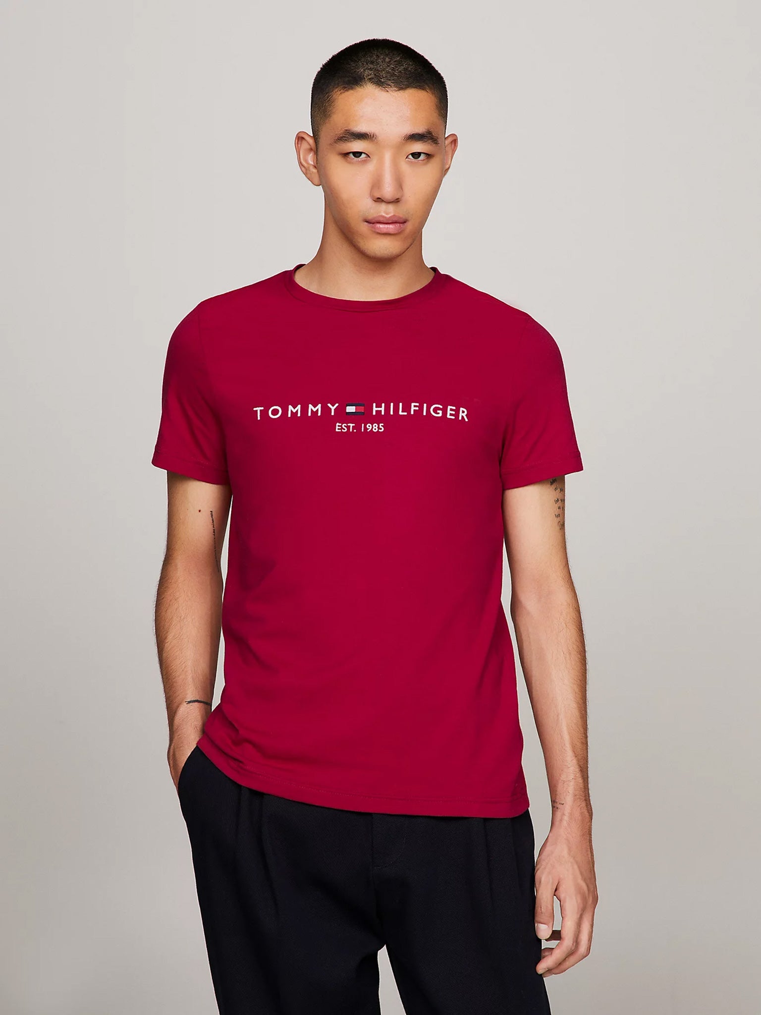 Ανδρικό t-shirt slim fit TOMMY LOGO TEE MW0MW11797XJV | MW0MW11797XJV