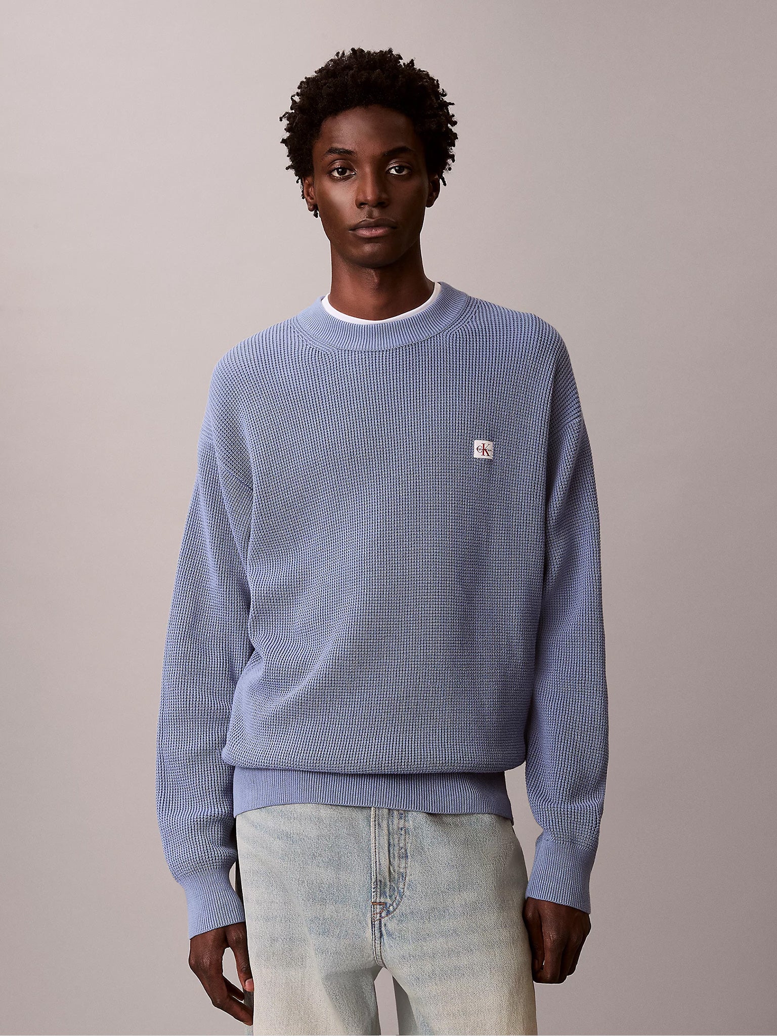 Ανδρική μπλούζα πλεκτή LS EZ COTTON WAFFLE CRWNK SWTR LV04RD313GC4I | LV04RD313GC4I