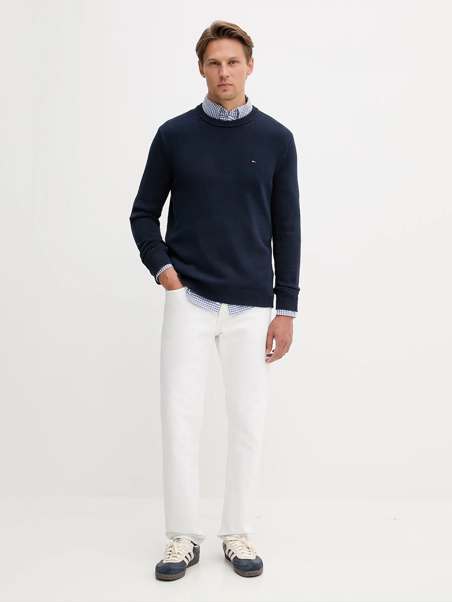 Ανδρική μπλούζα πλεκτή TJM SLIM ESS SWEATER EXT DM0DM21787C1G | DM0DM21787C1G