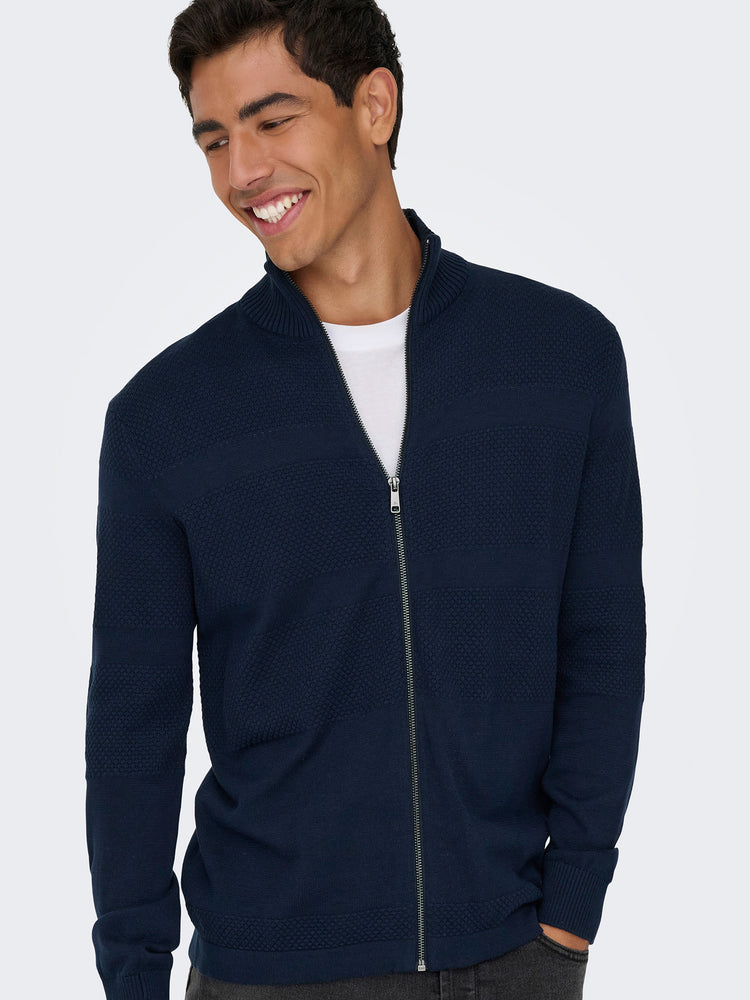Ανδρική ζακέτα πλεκτή ONSMALIK REG 12 PIN ZIP CARD KNIT NOOS 22033304 | 22033304