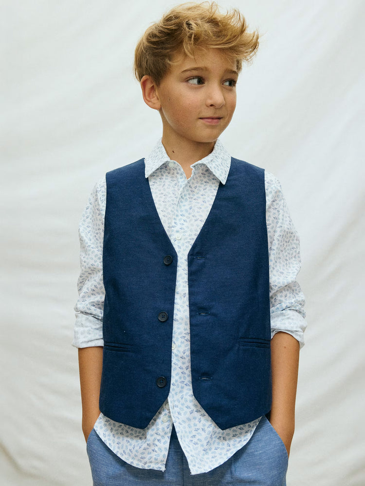Εφηβικό γιλέκο λινό | 26-06357-018