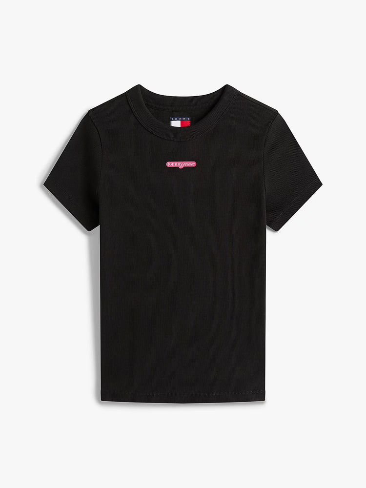 Γυναικείο t-shirt ριπ TJW SLIM SCRIPT LABEL SS TEE EXT DW0DW21402BDS | DW0DW21402BDS