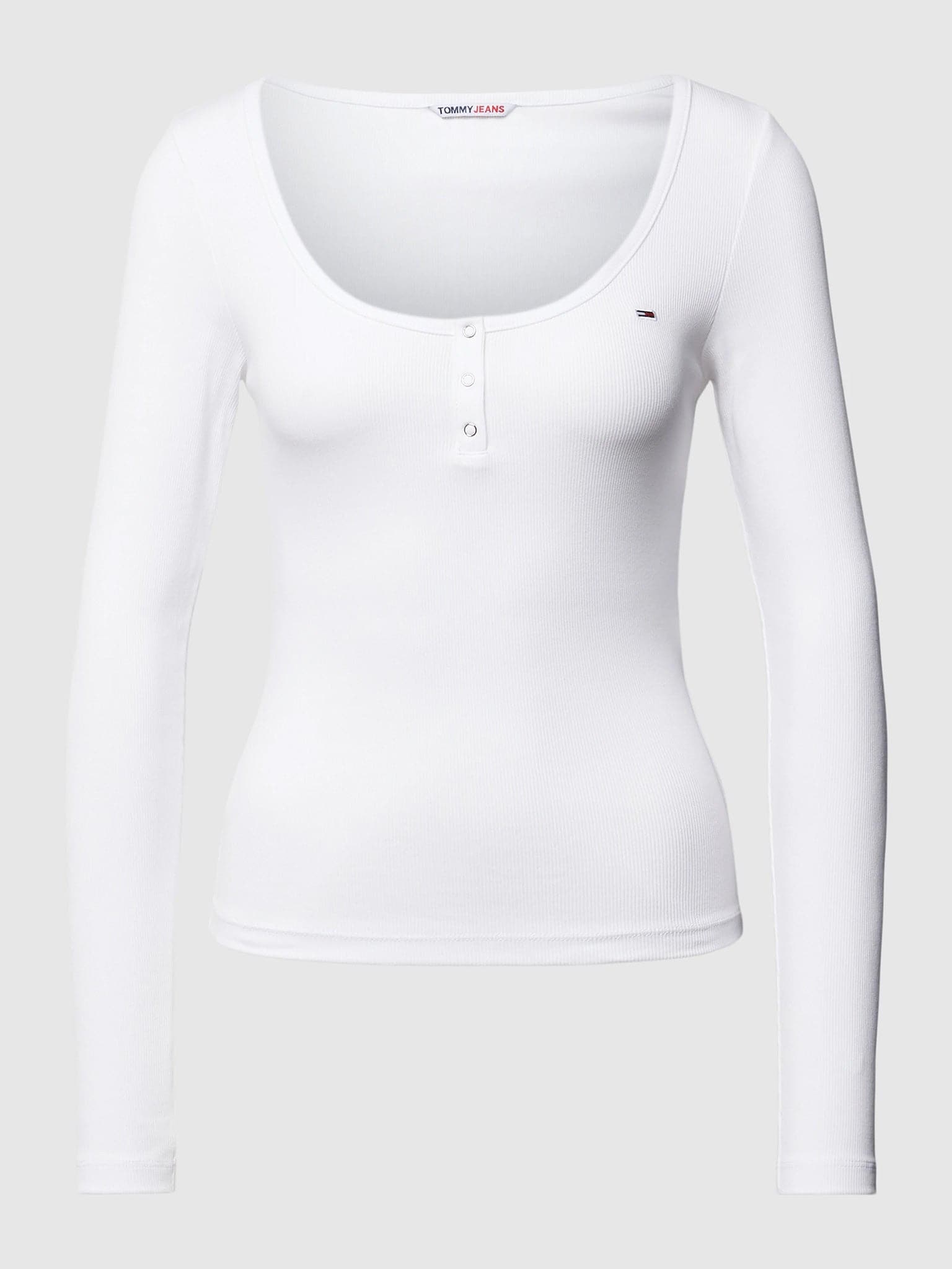 Γυναικεία μπλούζα ριπ TJW SLIM BUTTON RIB C-NECK DW0DW17540YBR | DW0DW17540YBR