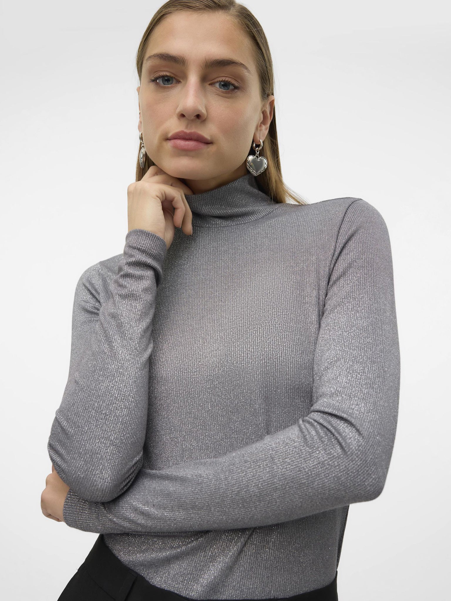 Γυναικεία μπλούζα γκλίτερ VMNICHOLLE LS ROLL NECK TOP VMA 10318336 | 10318336