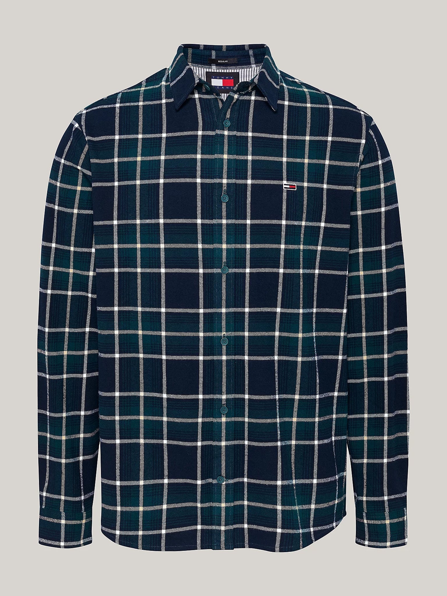 Ανδρικό πουκάμισο καρό TJM REG CHECK FLANNEL SHIRT EXT DM0DM19651CWG | DM0DM19651CWG