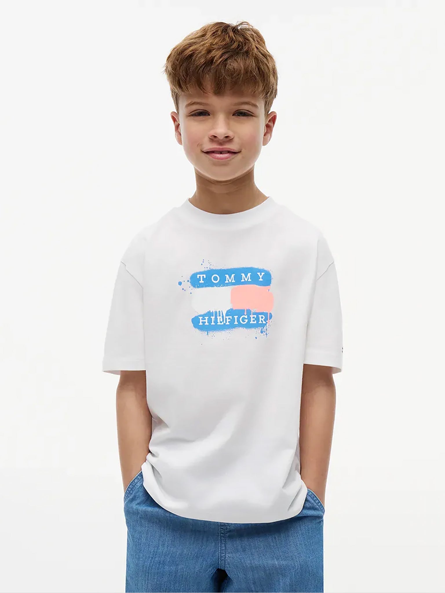 Παιδική μπλούζα TOMMY FLAG GRAFFITI T-SHIRT SS KB0KB10546YBR | KB0KB10546YBR