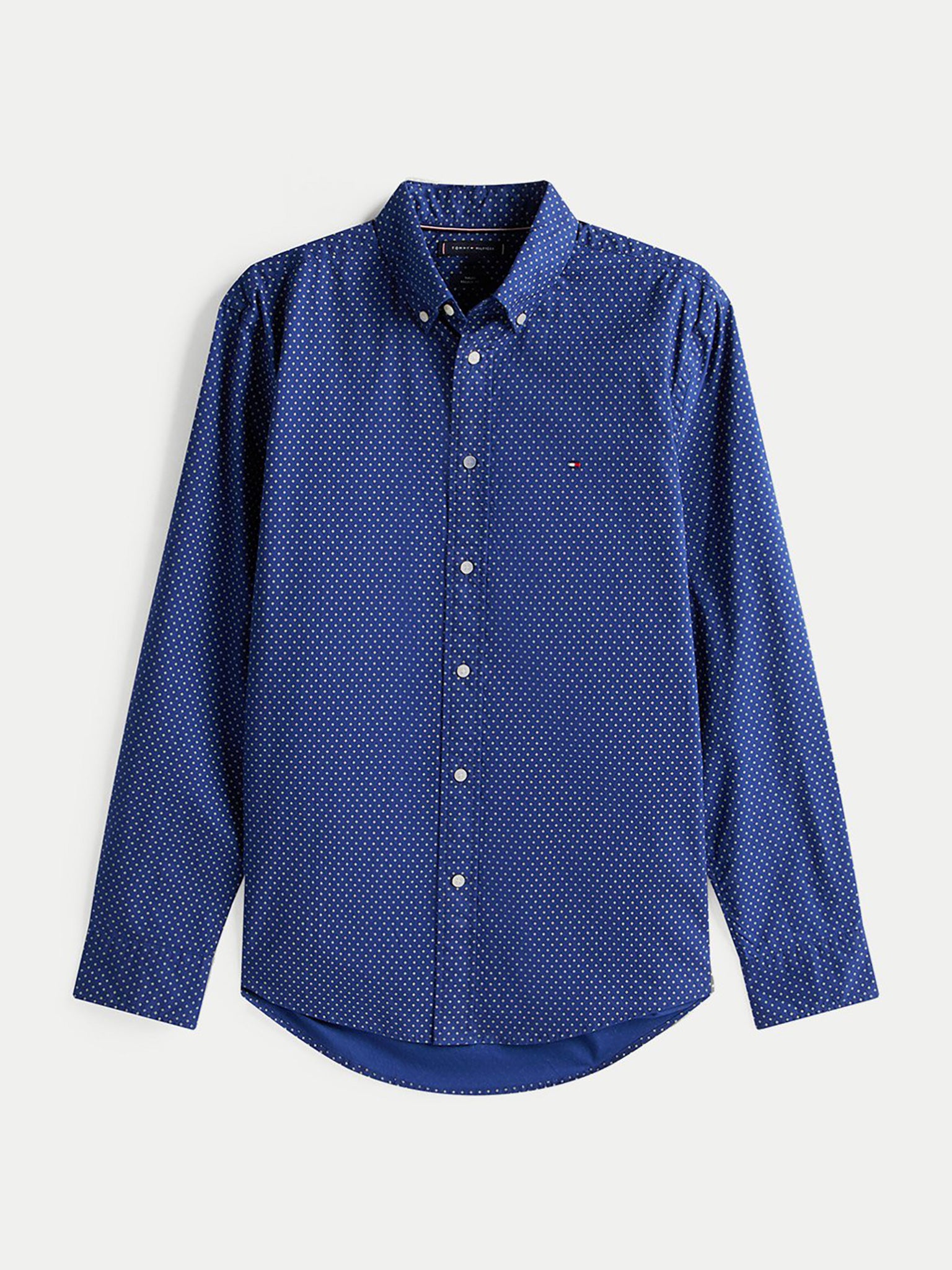 Ανδρικό πουκάμισο μικροσχέδιο FLEX POPLIN FAKE SOLID RF SHIRT MW0MW394370GY | MW0MW394370GY