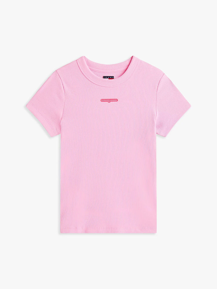 Γυναικείο t-shirt ριπ TJW SLIM SCRIPT LABEL SS TEE EXT DW0DW21402U06 | DW0DW21402U06