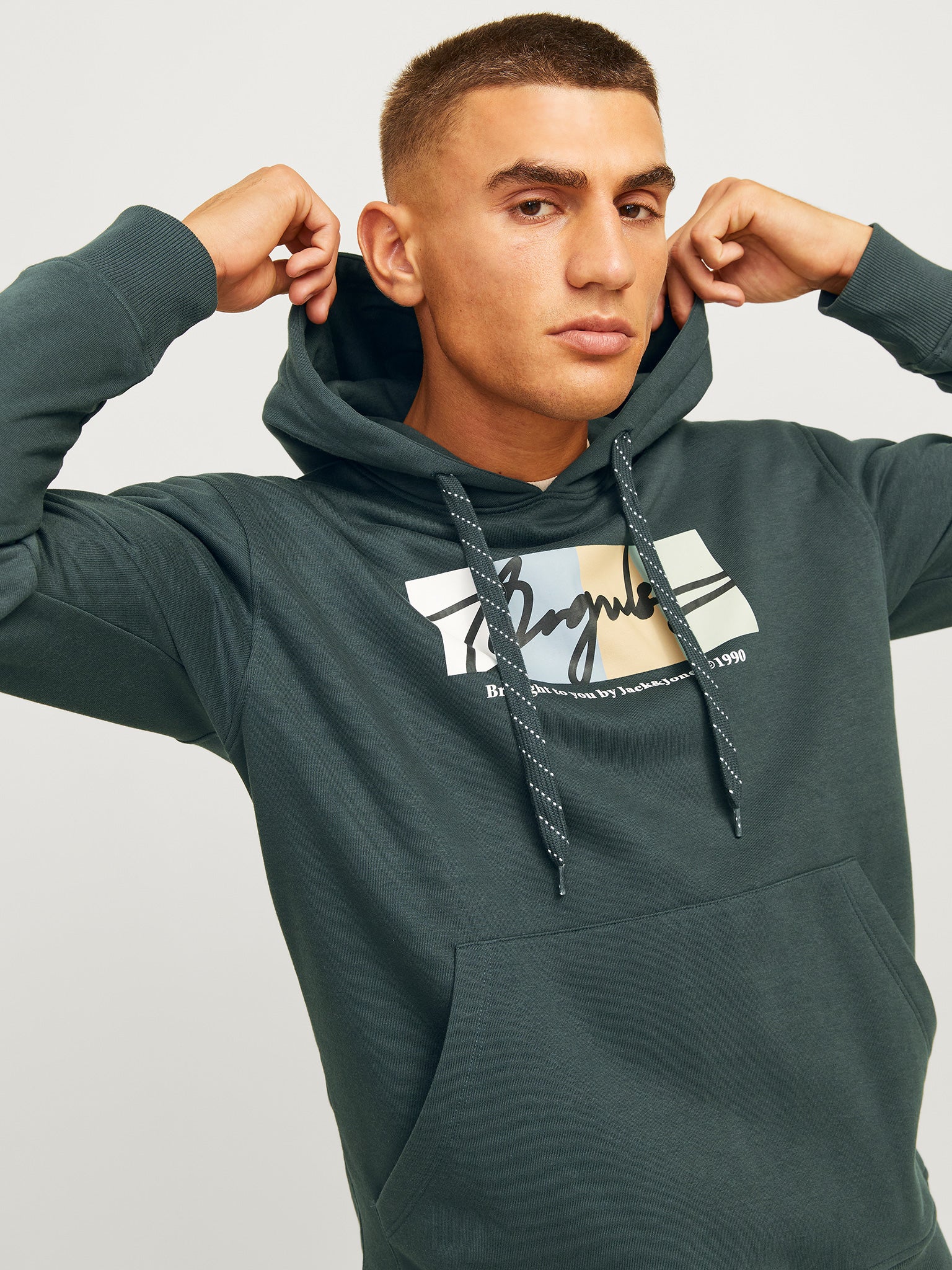 Ανδρική μπλούζα φούτερ JORPORTLAND BLOCK SWEAT HOOD LN 12262421 | 12262421