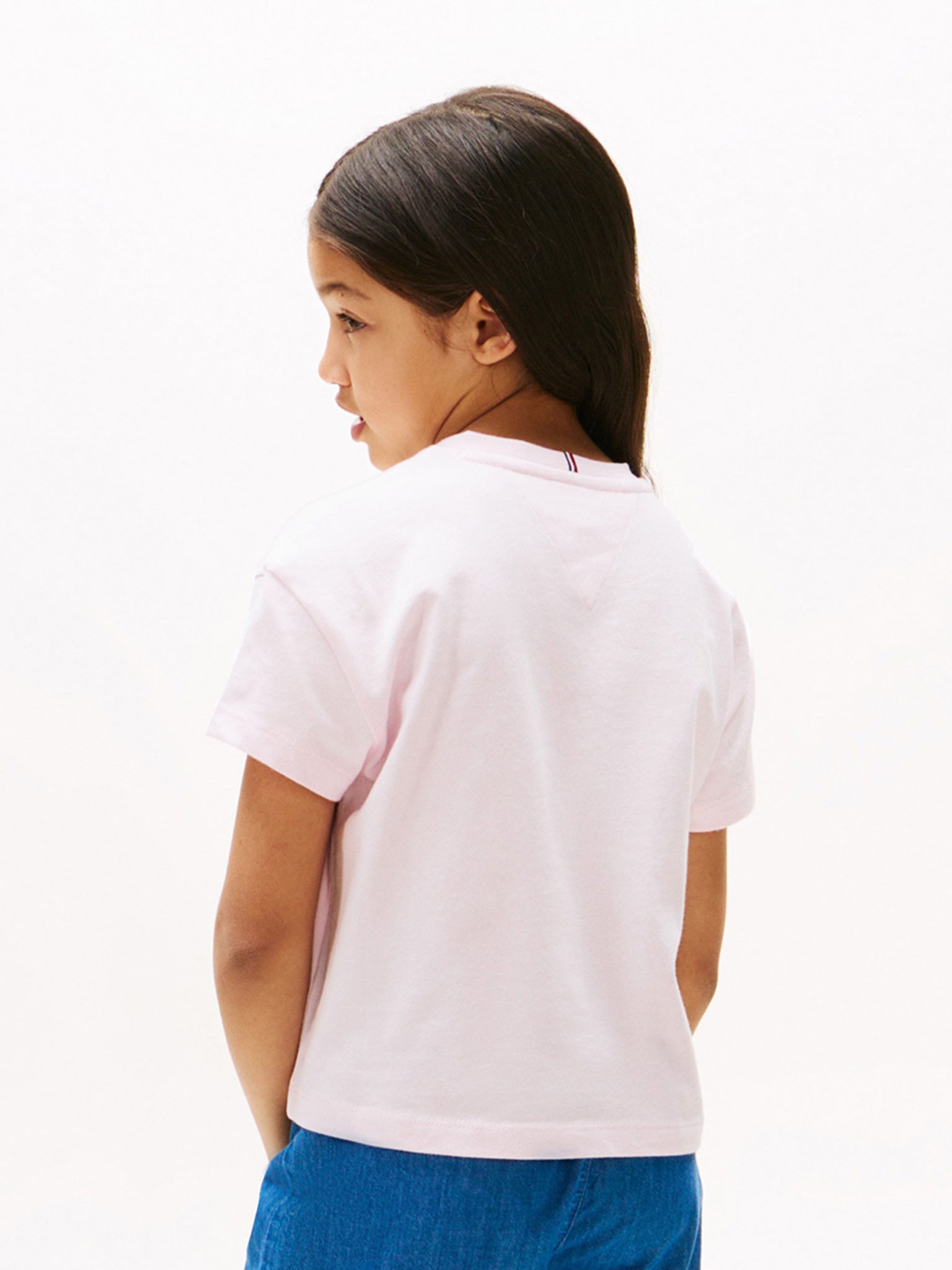 Παιδική μπλούζα μακό SATIN APPLIQUE HILFIGER TEE SS KG0KG08635TOG | KG0KG08635TOG