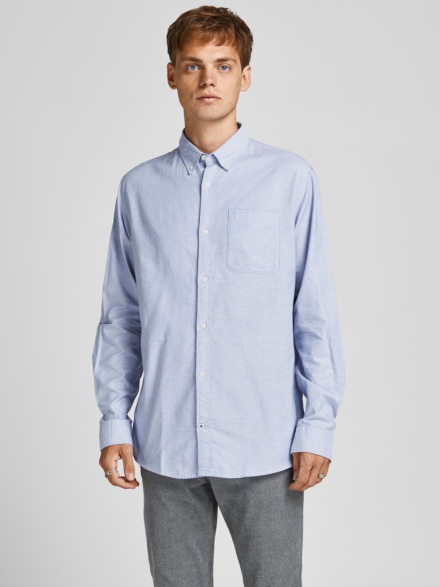 Ανδρικό πουκάμισο JJEOXFORD SHIRT L/S S21 NOOS 12182486 | 12182486