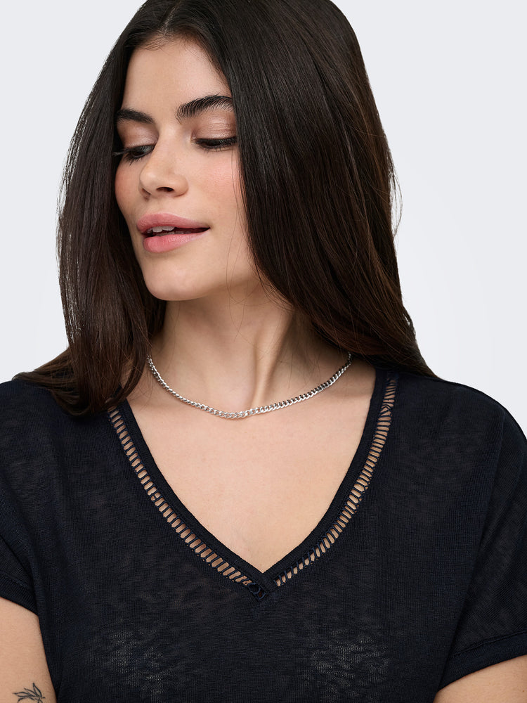 Γυναικεία μπλούζα ONLPENNY S/S BATSLEEVE V-NECK TOP 15371500 | 15371500